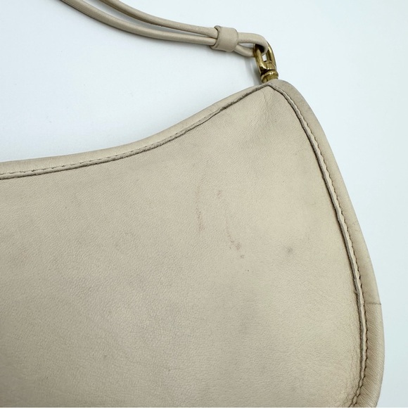 Vintage Coach Double Strap Swinger Bone Cream Leather Crossbody Bag - Picture 4 of 16